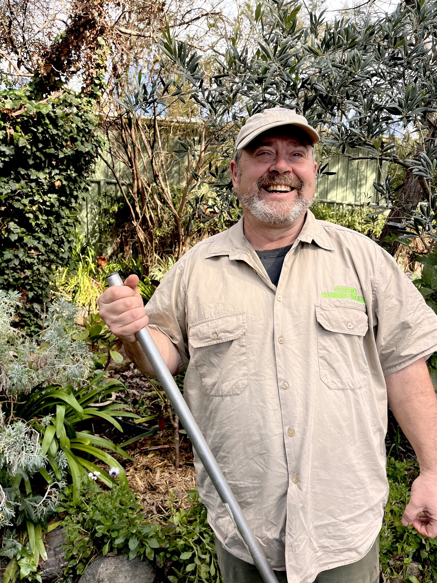 Iain, founder of Arcadian Gardening Services, in a native Australian garden